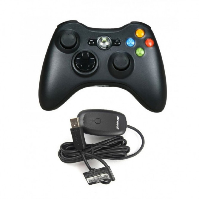 Геймпад Microsoft Controller, беспроводной + Ресивер (Xbox 360) 