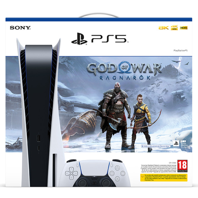 Приставка Sony PlayStation 5 (CFI-1216A) + God of War Ragnarok (код загрузки) (PS5)
