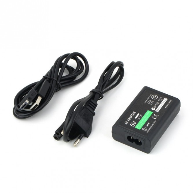 Зарядное устройство (блок питания + кабель USB + кабель 220v) для приставки PS Vita